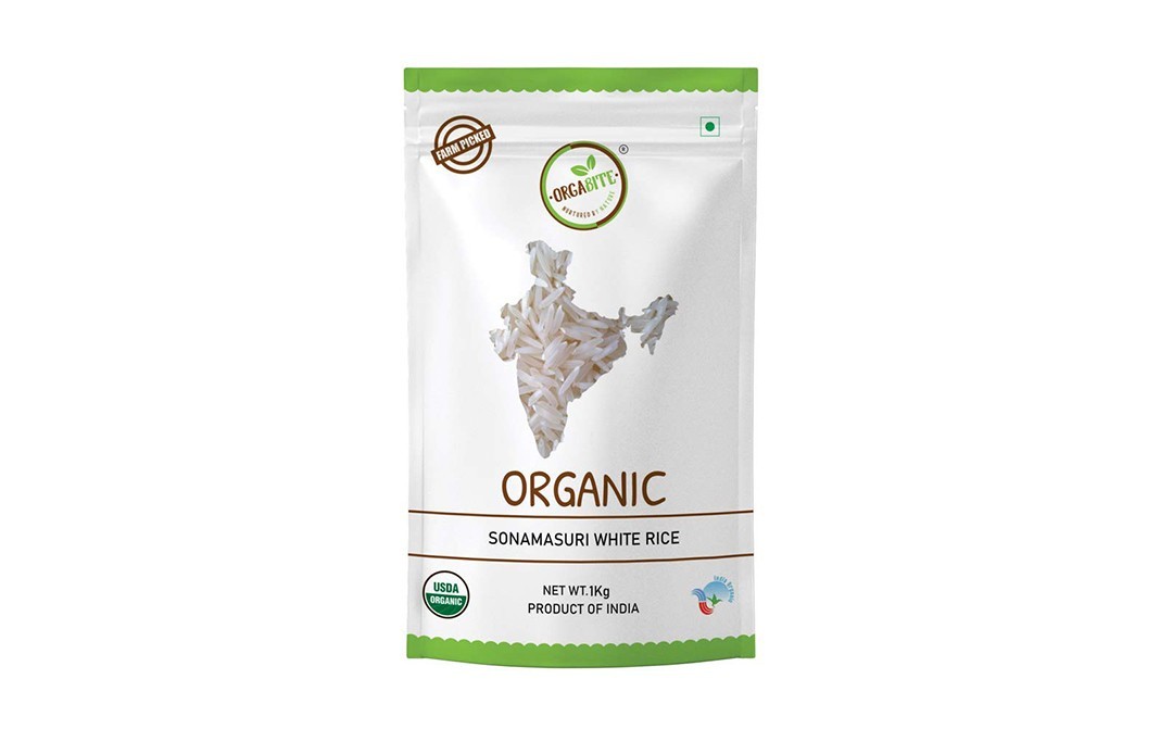 Orgabite Organic Sonamasuri White Rice    Pack  1 kilogram